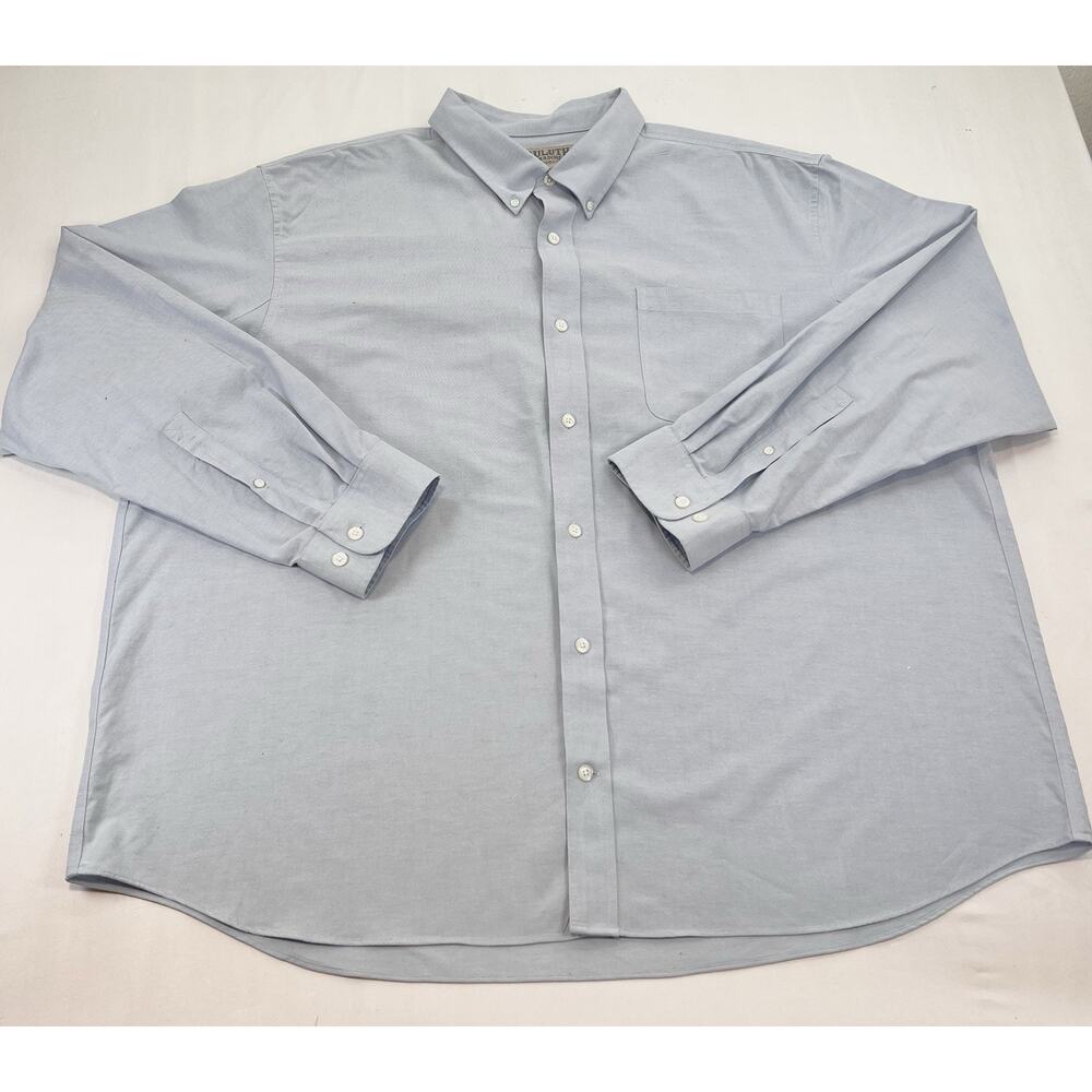 Duluth Trading Co Blue Button Up Shirt Mens Size 3XL Cotton Long Sleeve Workwear